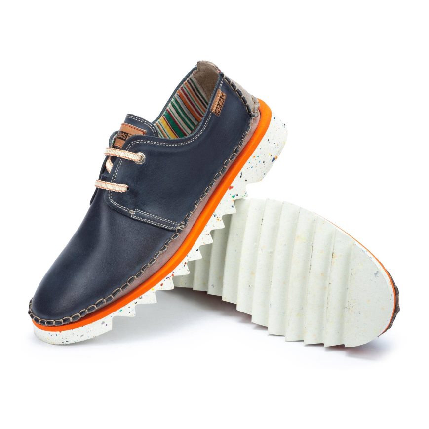 Men's Pikolinos VILLENA Lace Up Shoes Blue | NZ IQ1095A